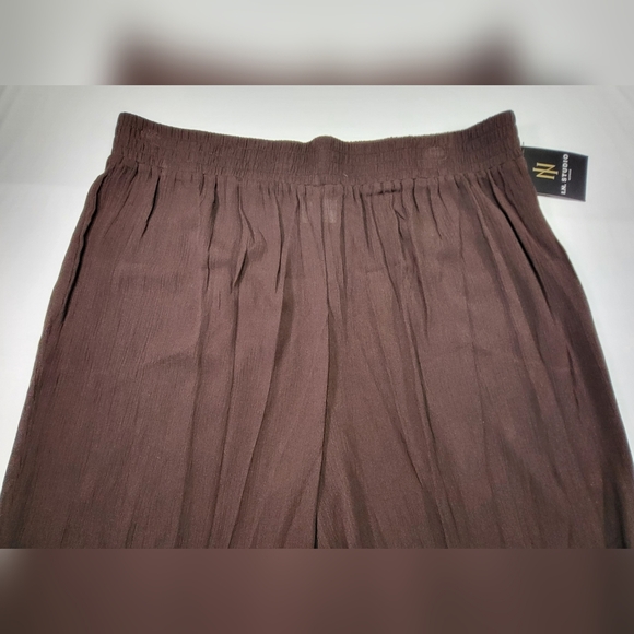 I. N. STUDIO Brown Crepon Wide Leg Pull-on Pants - Size 2X  (NWT) - Picture 2 of 6